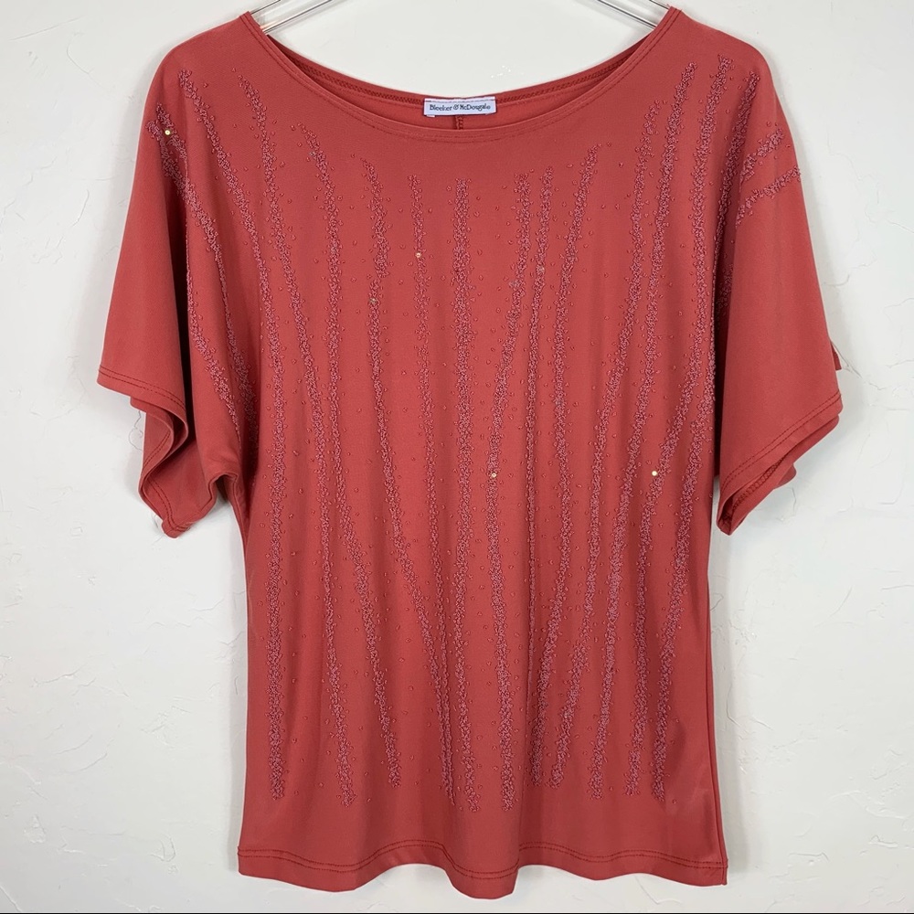 BLEEKER & McDOUGAL SS Beaded Ginger Bell Sleeve L